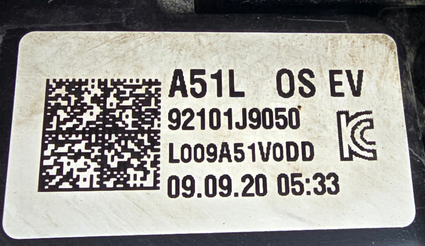 Koplamp HYUNDAI KONA HEADLAMP LENS 92101J9050 92101J9050