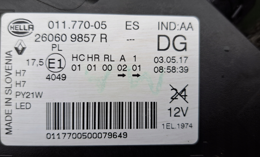 Koplamp RENAULT KADJAR LENS+ LED FRONT LAMP RENAULTTKADJARR