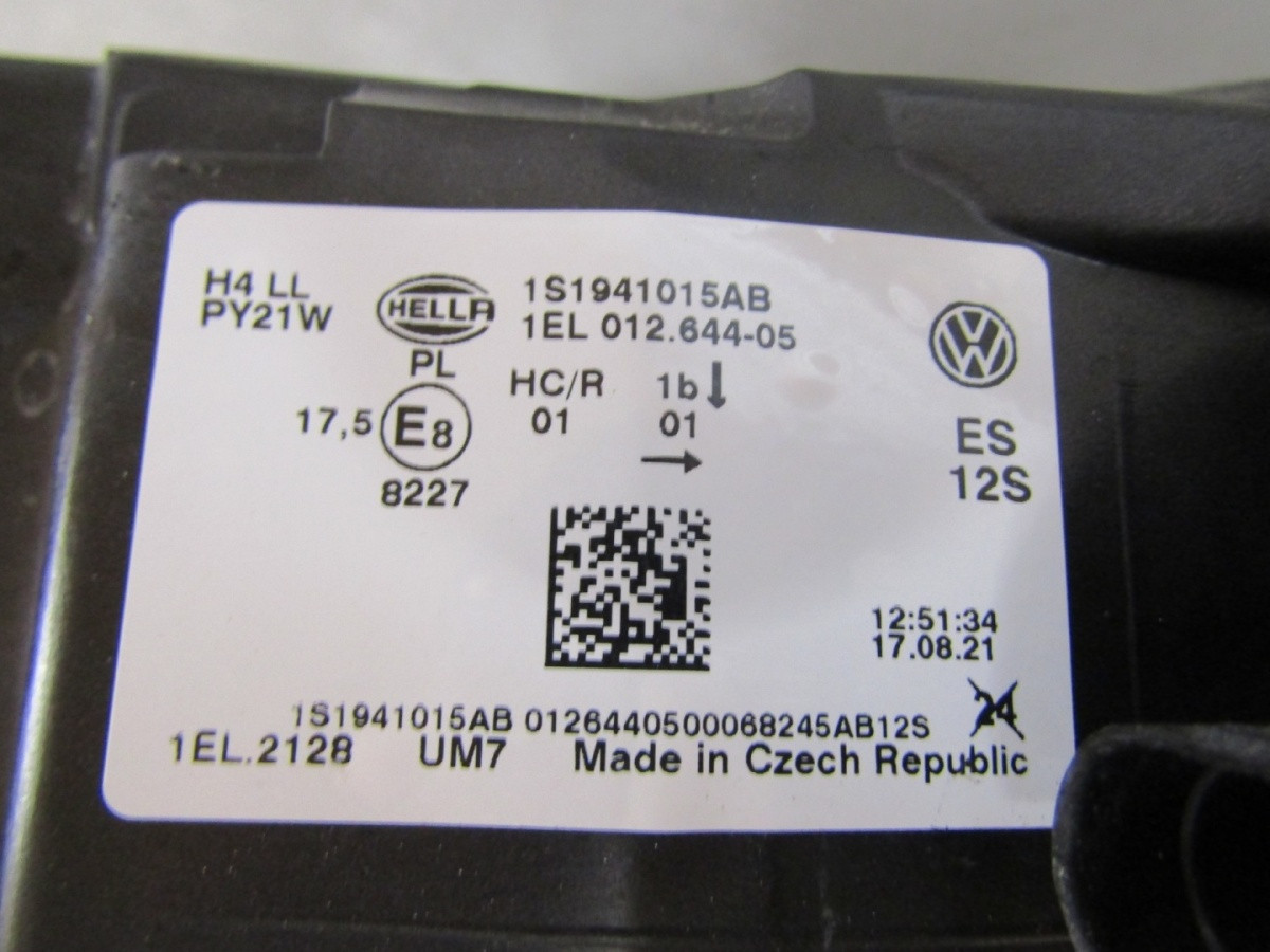 KOPLAMP VW UP FACELIFT STANDAARD 16-23 LH LINKS 1S1941015AB Z220/K4/7G