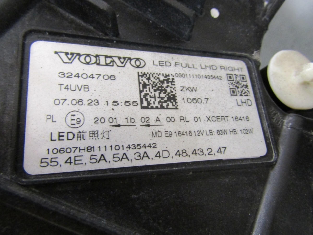Koplamp Volvo XC60 II FULL LED-ZWART 17-24 RH RECHTS 32404706 Q1688/K3 5D