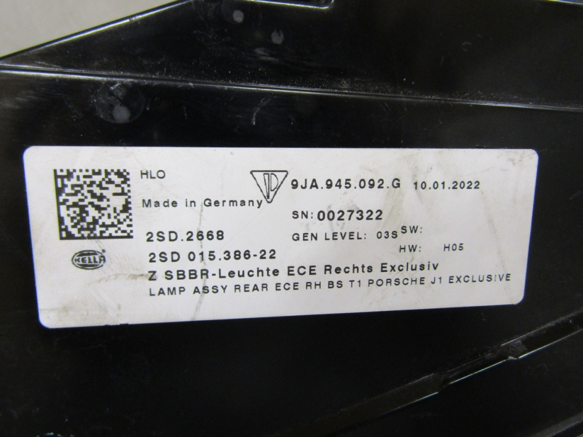 ACHTERLICHT PORSCHE TAYCAN RECHTS 19-LED 9JA945092G S1863/D15