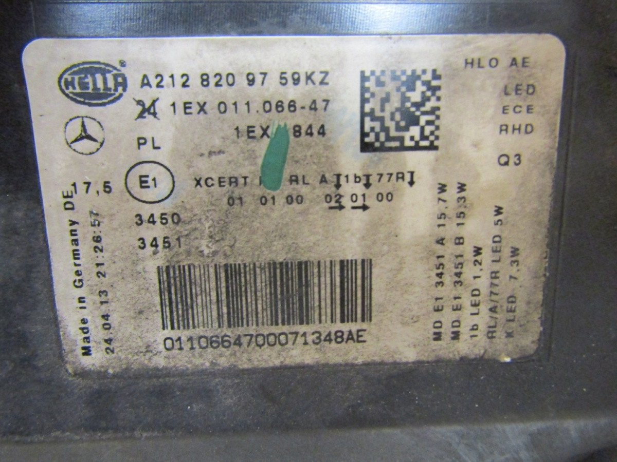 KOPLAMP MERCEDES E-KLASSE W212 212 FACELIFT VOLLEDIGE LED ILS LH LINKS 12-16 A2128209759KZ Z230/K4/9F