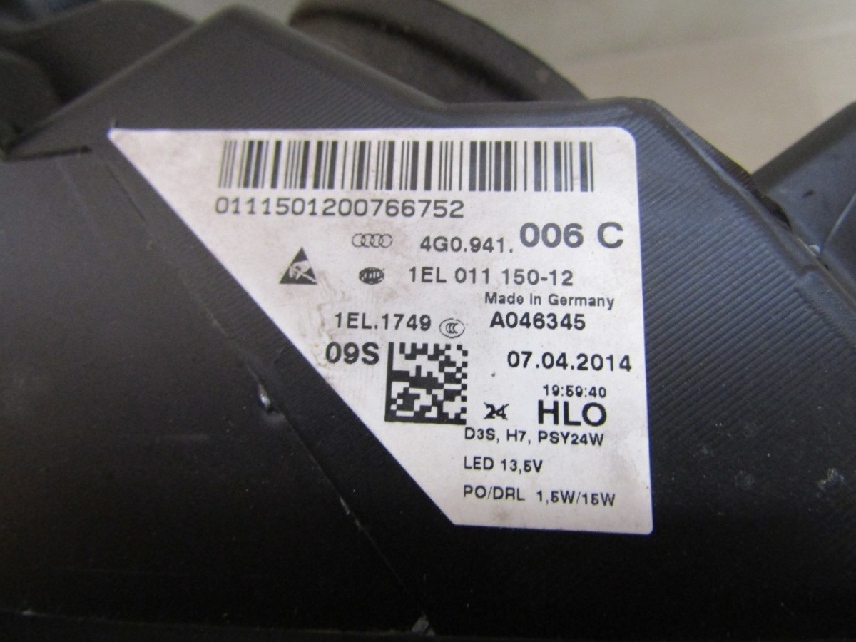 Koplamp Audi A6 C7 4G0 NIET-DRAAIEN XENON 10-14 RH RECHTS 4G0941006C Q1673/K3 11C