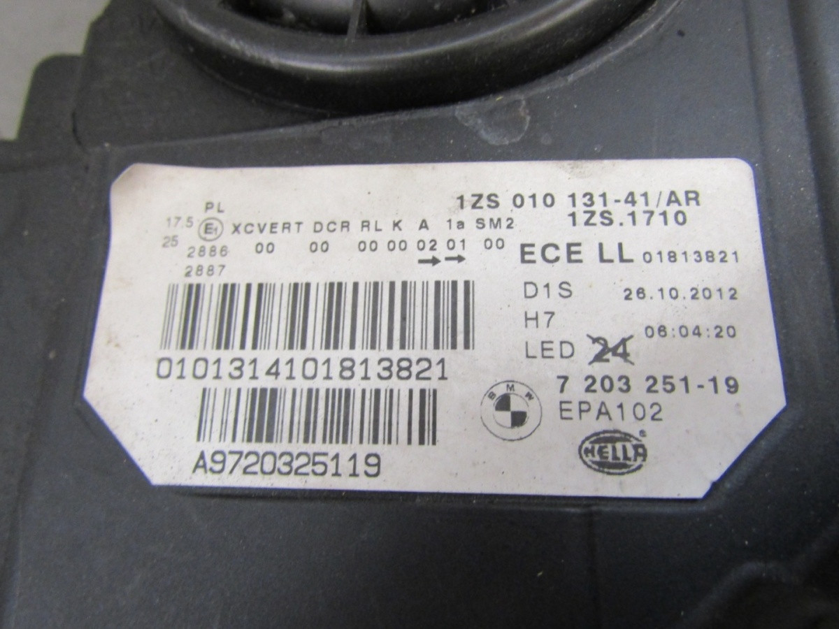 KOPLAMP BMW 5 F10 F11 XENON DRAAIEN 10-13 LH LINKS 7203251 Q1695/K3 2B